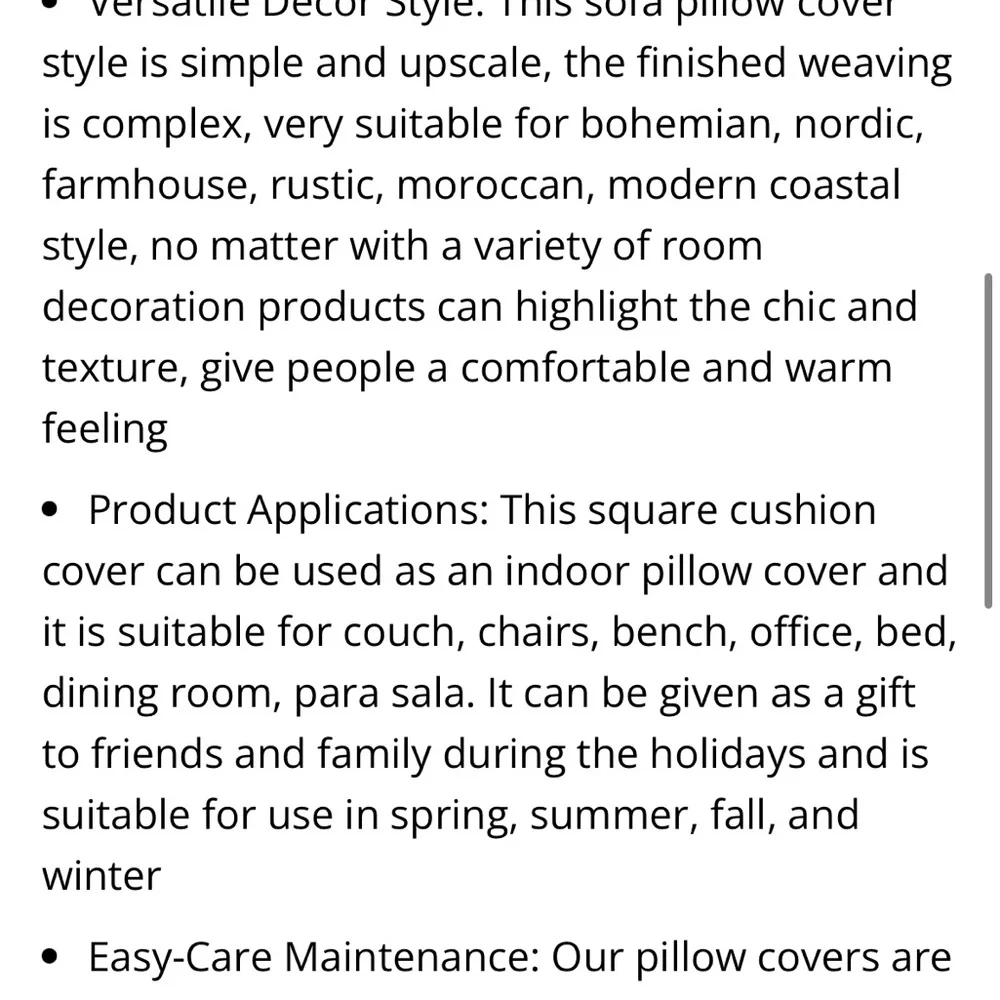 Red Christmas Pillow Covers Cotton SQUARE 18x18” (2-pack)